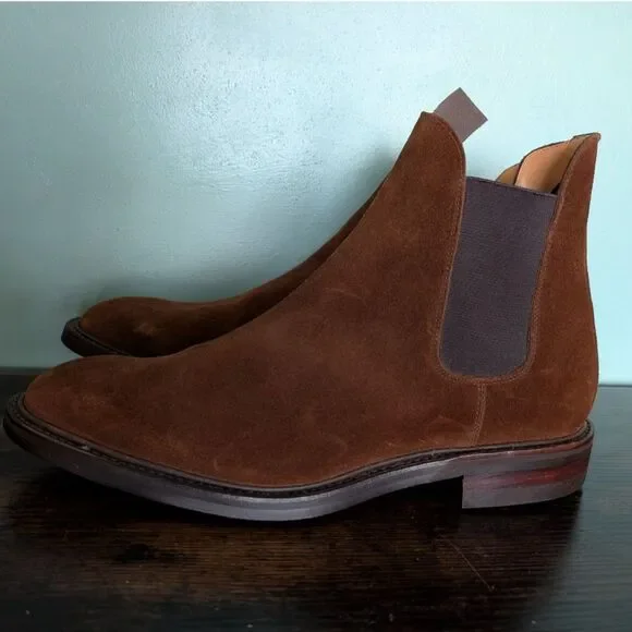 NEW Men's Brown Suede Gusset Boot with Dainite Rubber Sole, Size 11